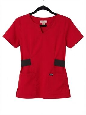 Koi by Kathy Peterson Extra Small Scrub Top Style 166 Red
